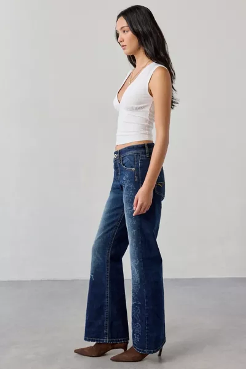 BDG Teo Printed Relaxed Low-Rise Bootcut Jean