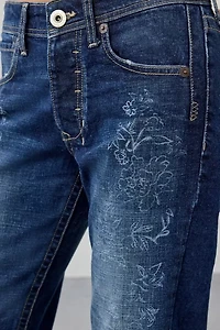 BDG Teo Printed Relaxed Low-Rise Bootcut Jean