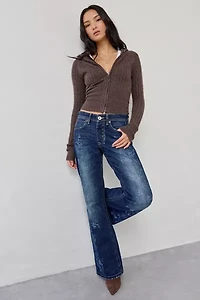 BDG Teo Printed Relaxed Low-Rise Bootcut Jean