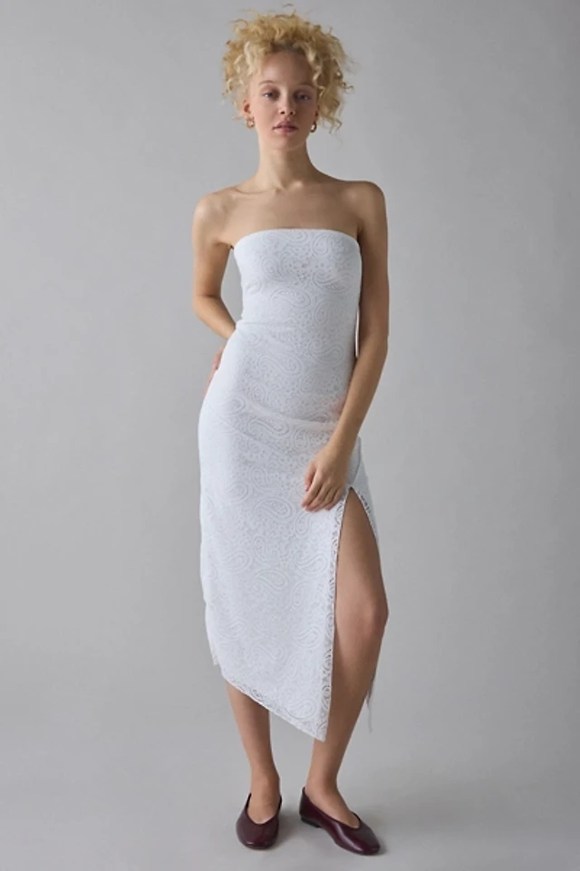 Urban Outfitters UO Hyacinth Lace Spliced Midi Dress | The Summit Urban Outfitters UO Hyacinth Lace Spliced Midi Dress | The Summit