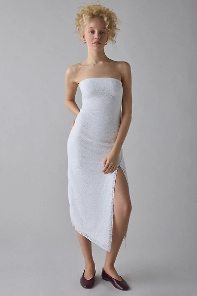 UO Samara Stretch Lace Strapless Midi Dress
