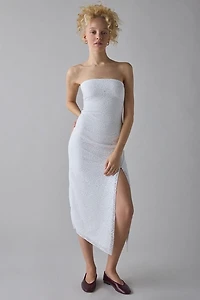 UO Samara Stretch Lace Strapless Midi Dress