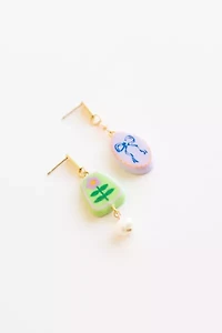 Sigfus Designs Folk Art Mismatched Charm Earrings