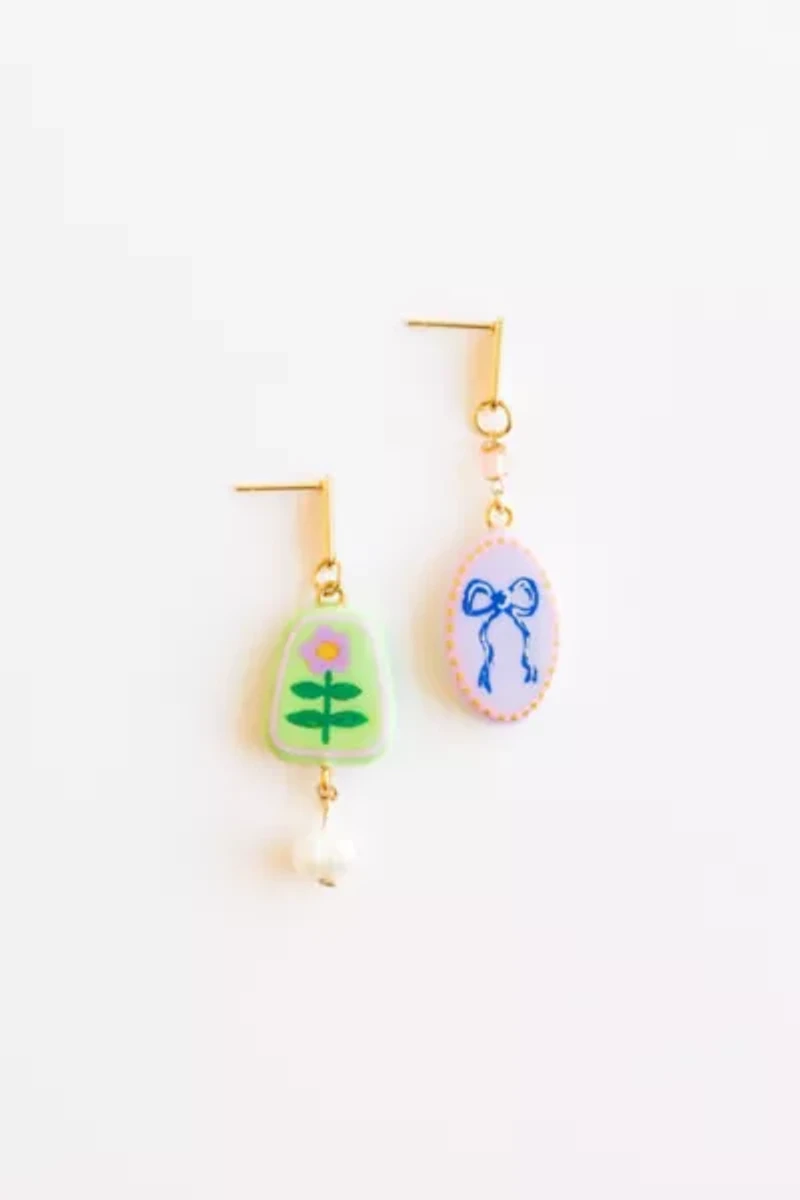 Sigfus Designs Folk Art Mismatched Charm Earrings