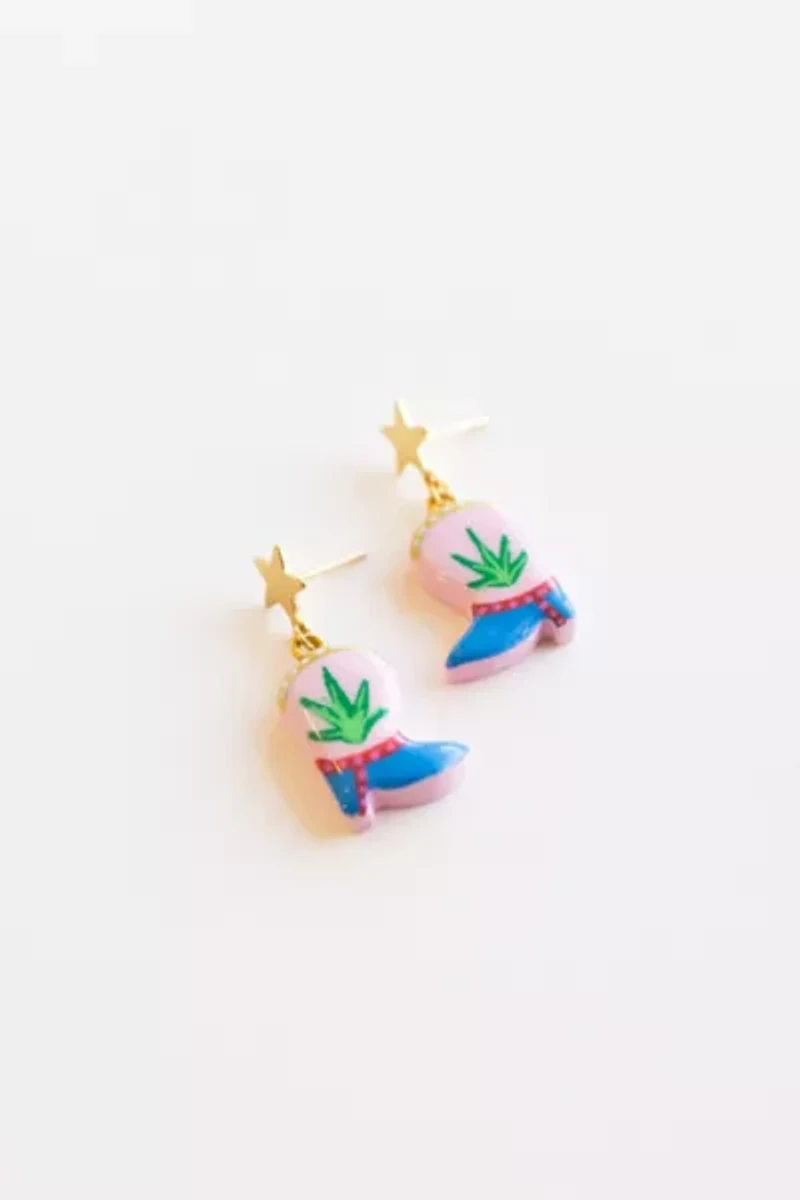 Sigfus Designs Agave Cowboy Boot Charm Earrings