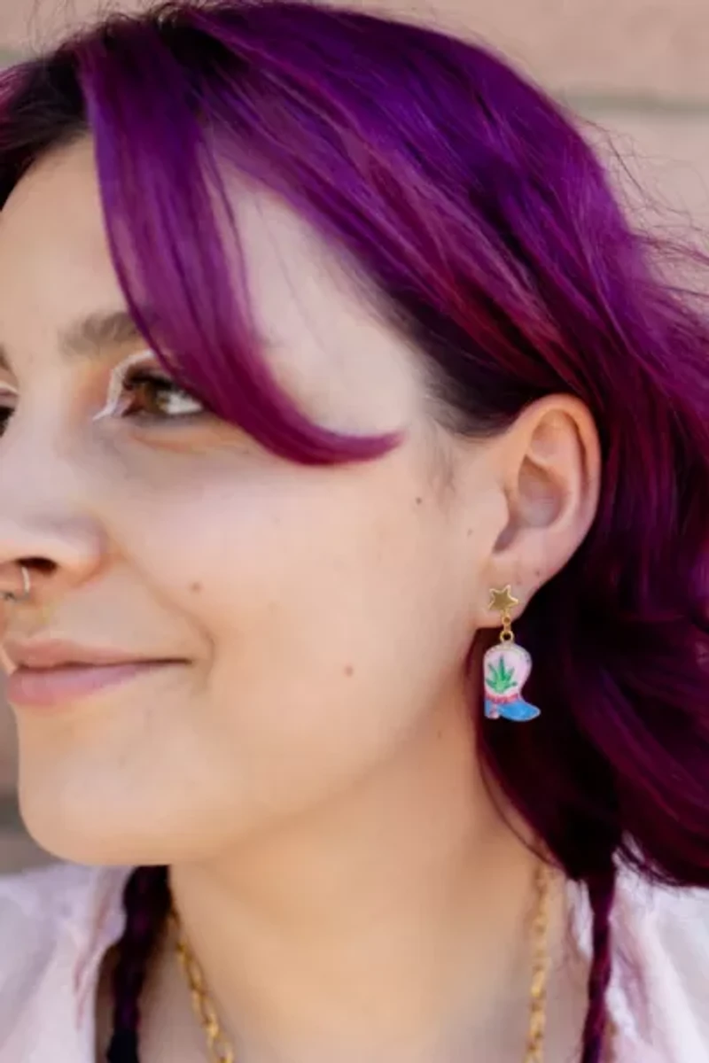 Sigfus Designs Agave Cowboy Boot Charm Earrings