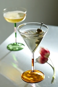 Striped Stem Martini Glass