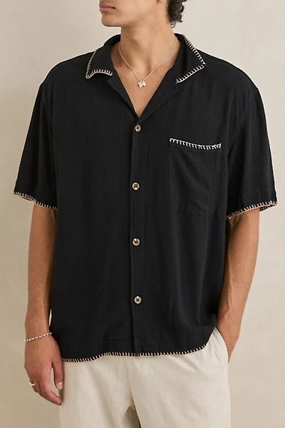 Rhythm Whip Stitch Trim Relaxed Fit Shirt