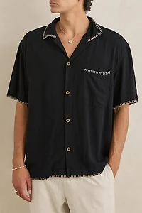 Rhythm Whip Stitch Trim Relaxed Fit Shirt