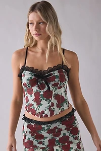 Wild Lovers Liora Rose Lace Trim Corset Top