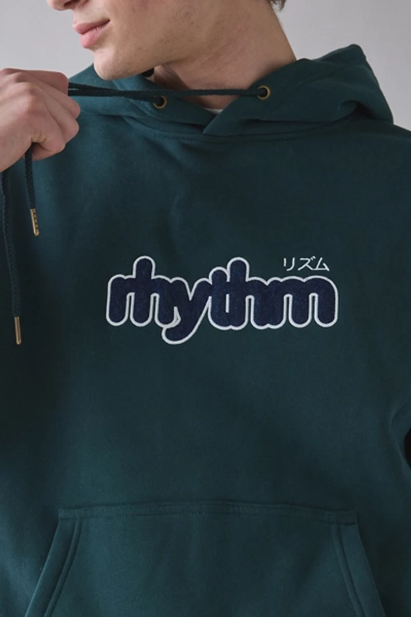 Rhythm Logo Applique Fleece Hoodie Sweatshirt