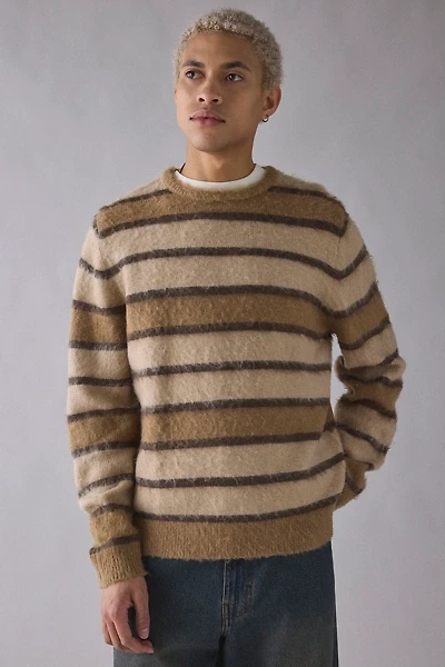 Rhythm Fuzzy Stripe Crew Neck Sweater