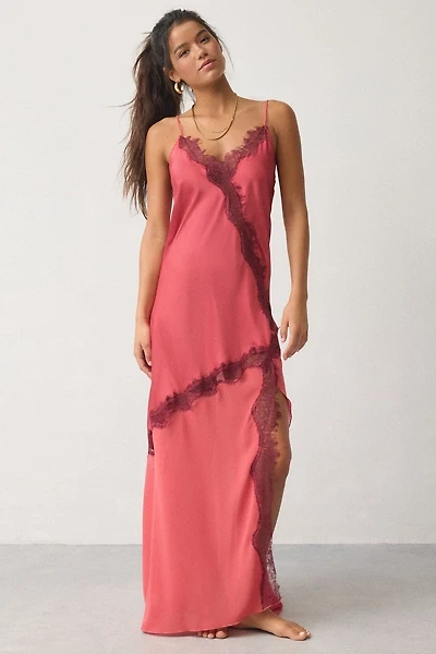 Wild Lovers Cleo Lace Trim Bias Cut Slip Maxi Dress