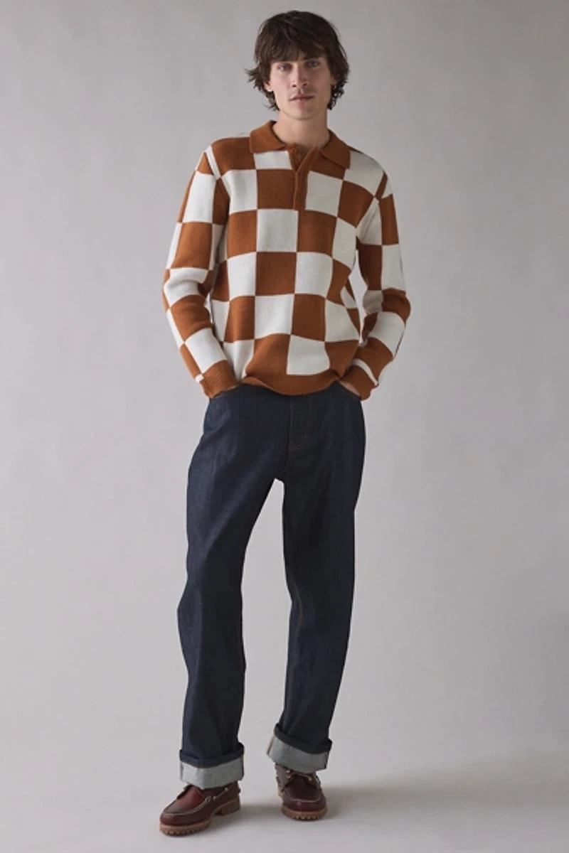 Rhythm Rhumba Check Polo Collar Sweater