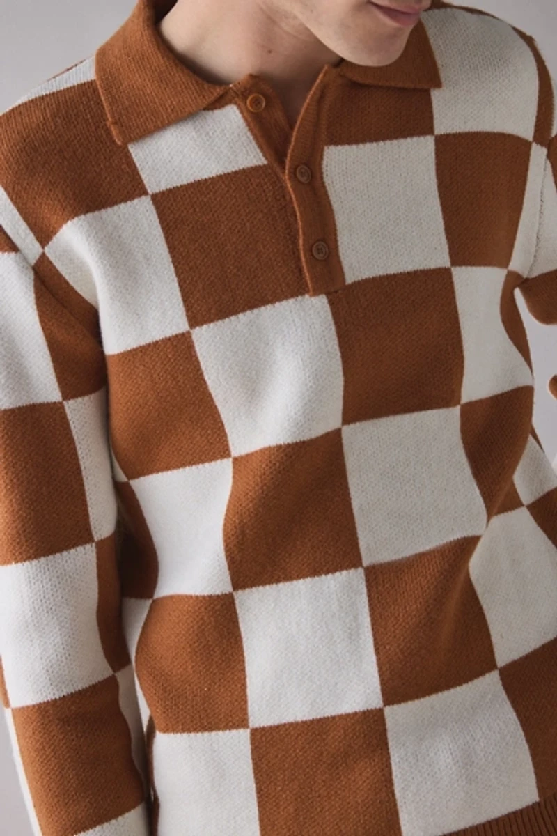 Rhythm Rhumba Check Polo Collar Sweater