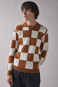 Rhythm Rhumba Check Polo Collar Sweater