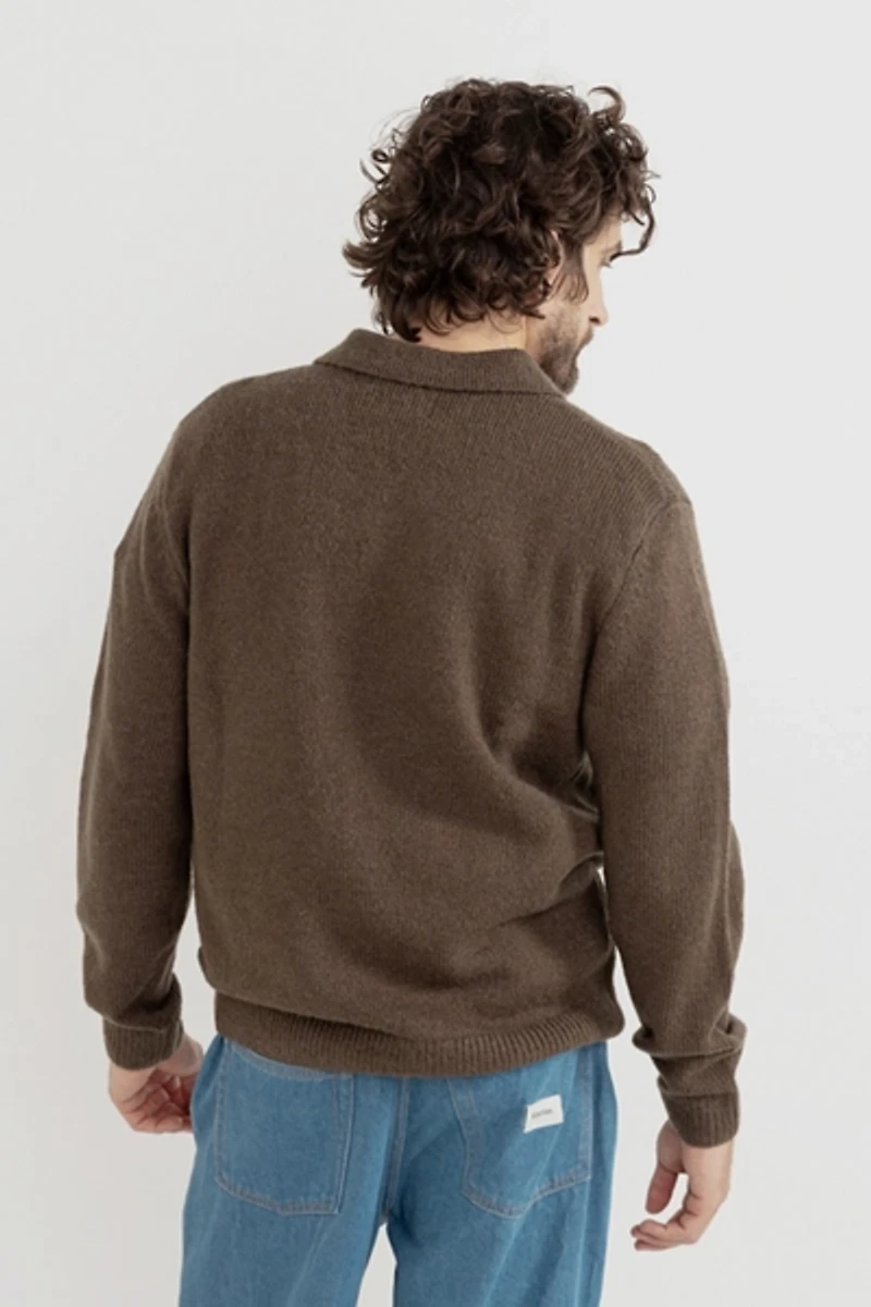 Rhythm Quarter Zip Knit Polo Sweater