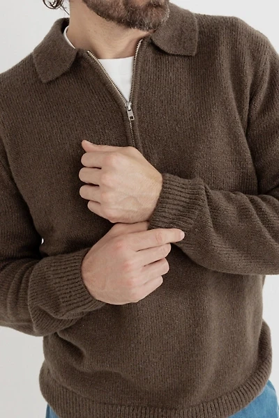 Rhythm Quarter Zip Knit Polo Sweater