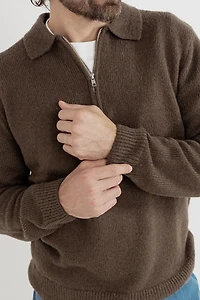 Rhythm Quarter Zip Knit Polo Sweater