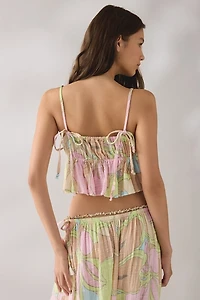 Out From Under Golden Hour Tie-Strap Cropped Babydoll Cami