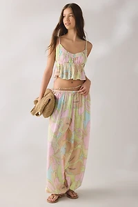 Out From Under Golden Hour Tie-Strap Cropped Babydoll Cami