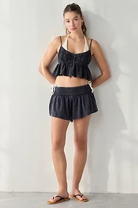 Out From Under Golden Hour Tie-Strap Cropped Babydoll Cami