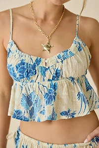 Out From Under Golden Hour Tie-Strap Cropped Babydoll Cami
