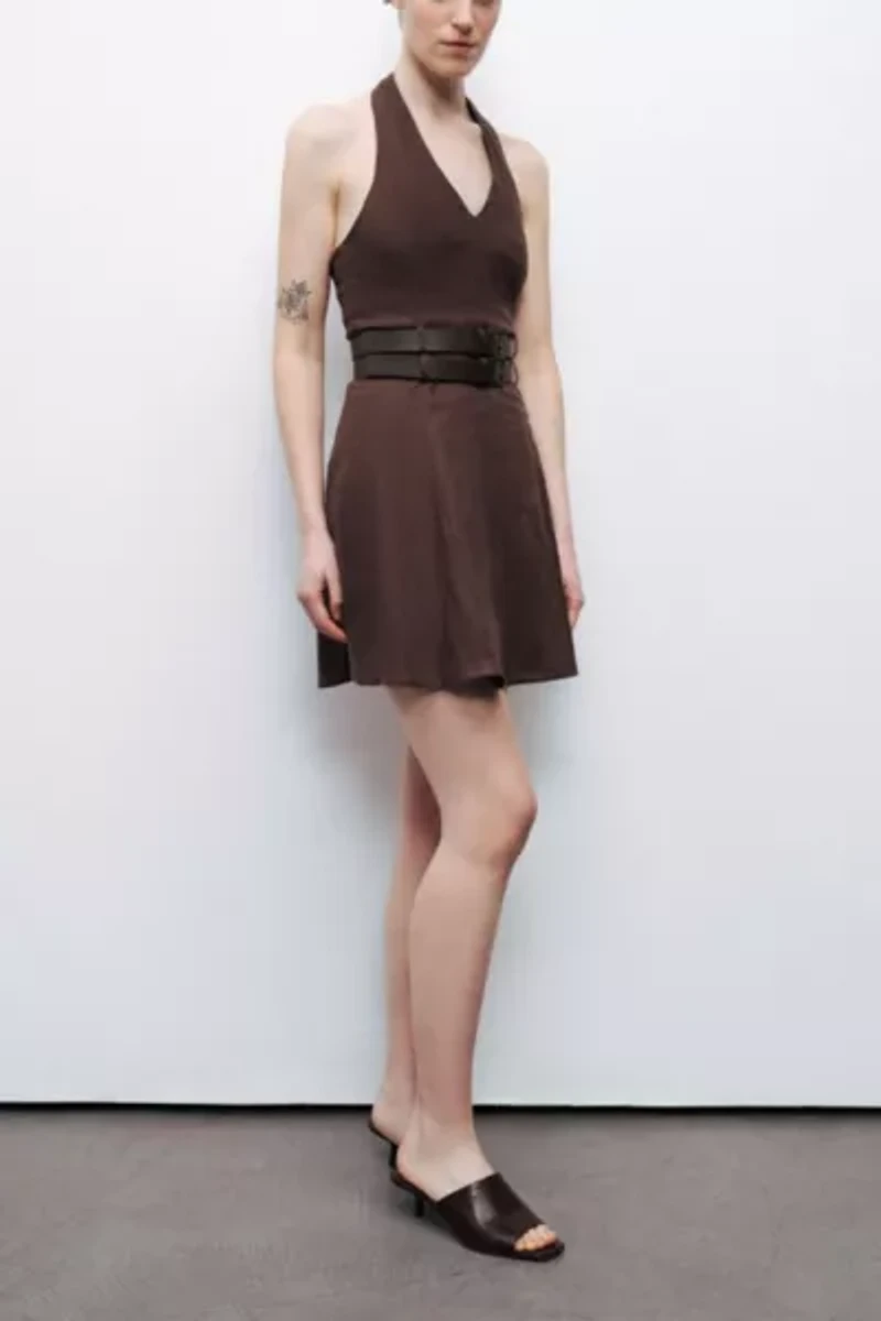Nocturne Belted Halter Mini Dress