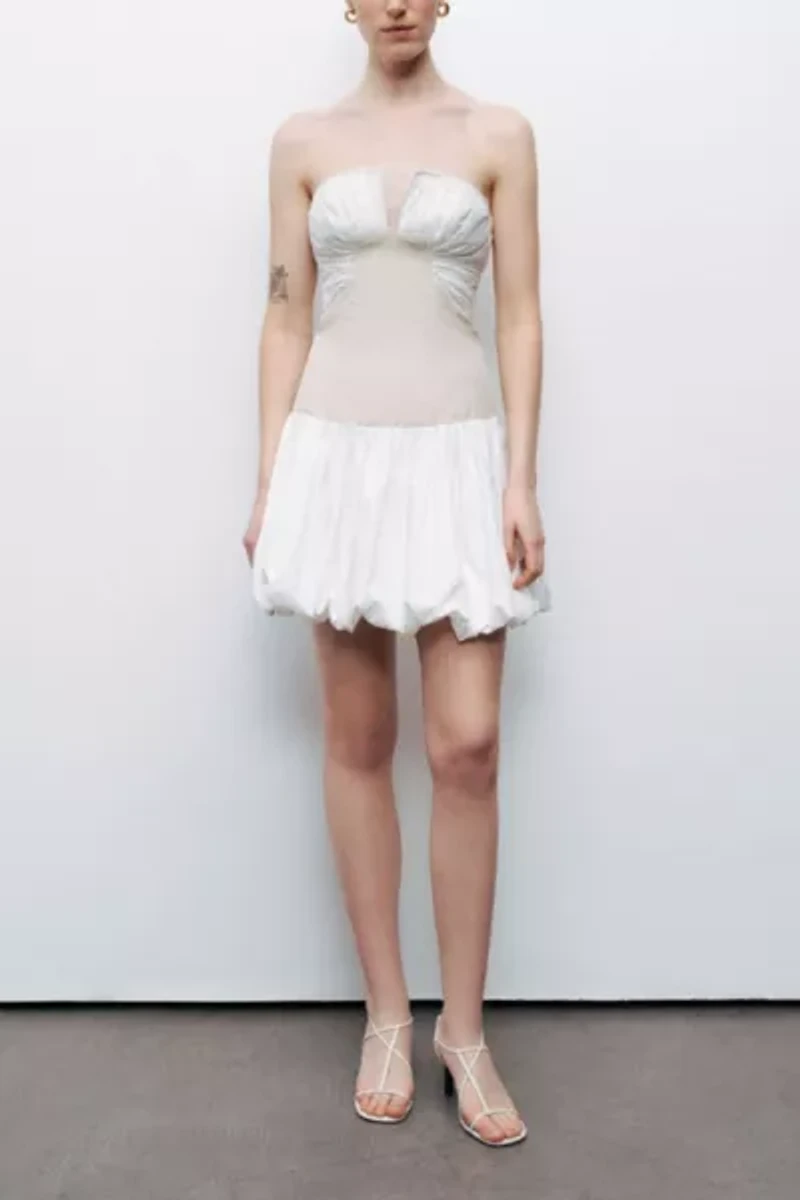 Nocturne Strapless Bubble Skirt Mini Dress