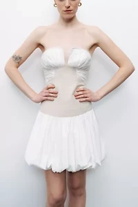 Nocturne Strapless Bubble Skirt Mini Dress