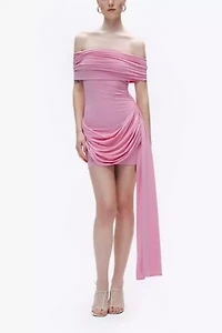 Nocturne Off The Shoulder Draped Mini Dress
