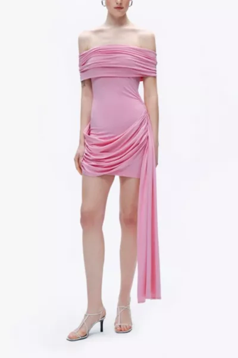 Nocturne Off The Shoulder Draped Mini Dress