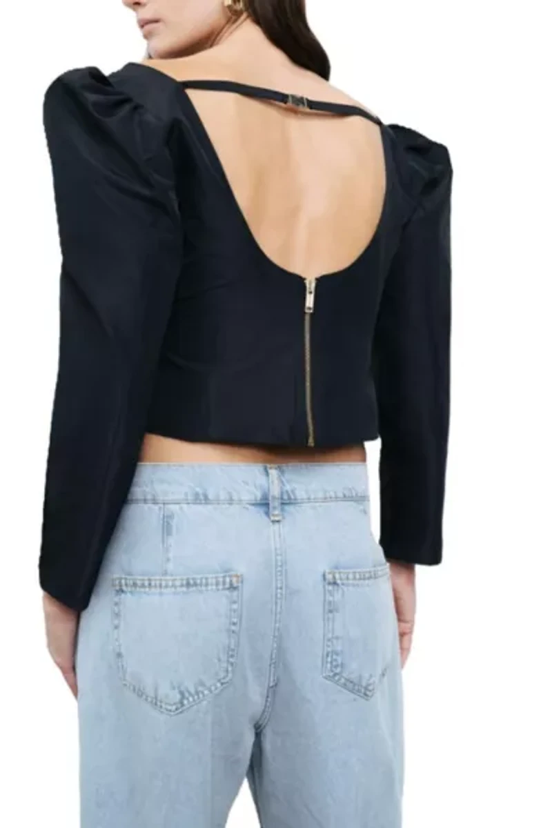 Nocturne Boat Neck Puff Sleeve Top