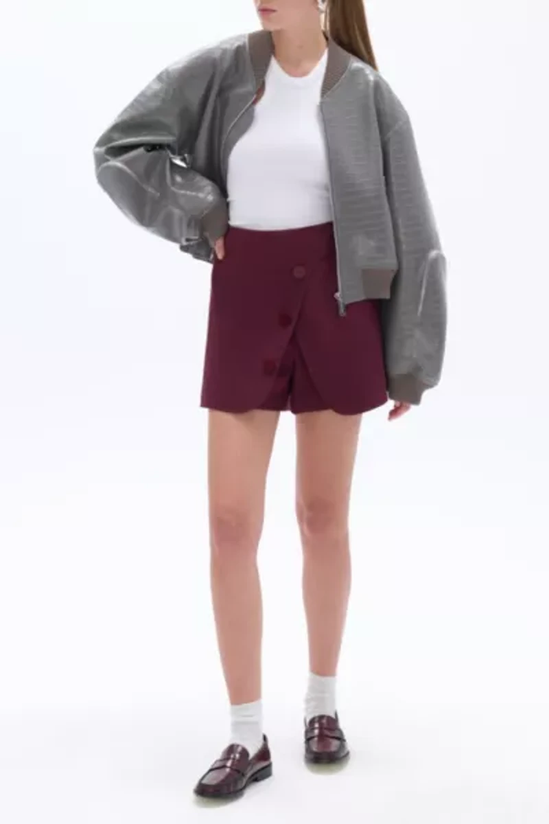 Nocturne Faux Leather Bomber Jacket