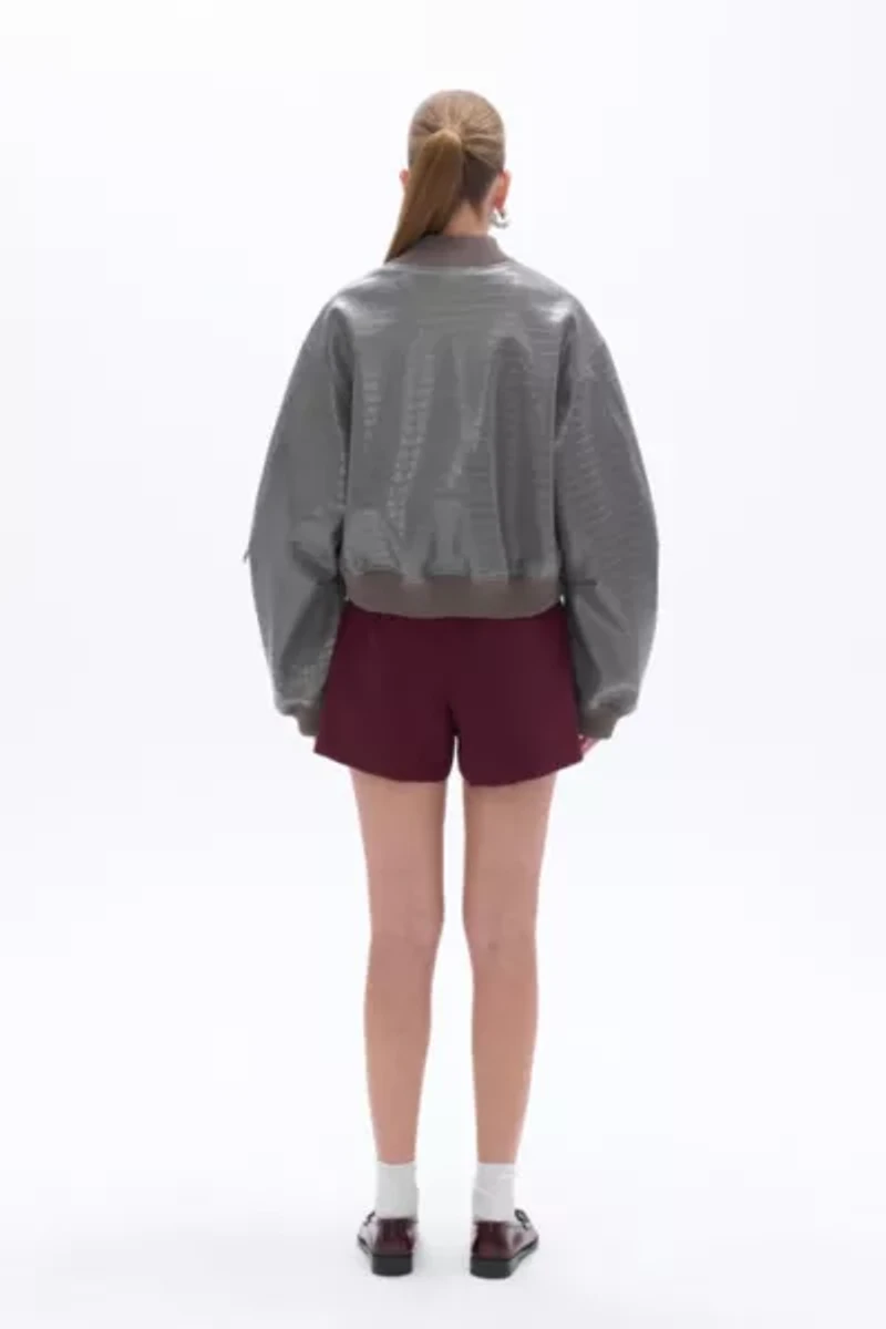 Nocturne Faux Leather Bomber Jacket