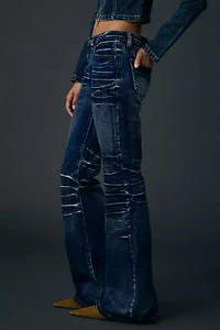 Jaded London Mid Blue Drift Low-Rise Bootcut Jean