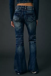 Jaded London Mid Blue Drift Low-Rise Bootcut Jean