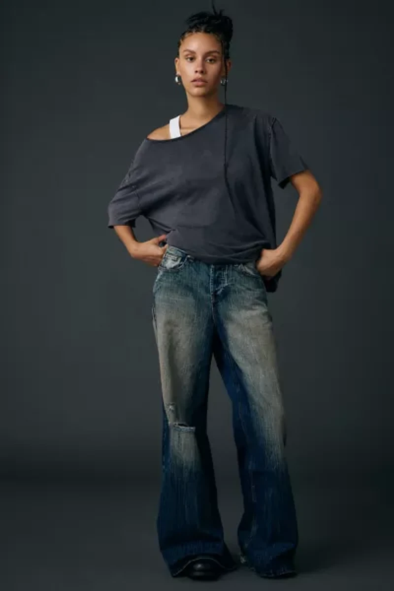 Jaded London Vortex Low-Rise Baggy Flare Jean