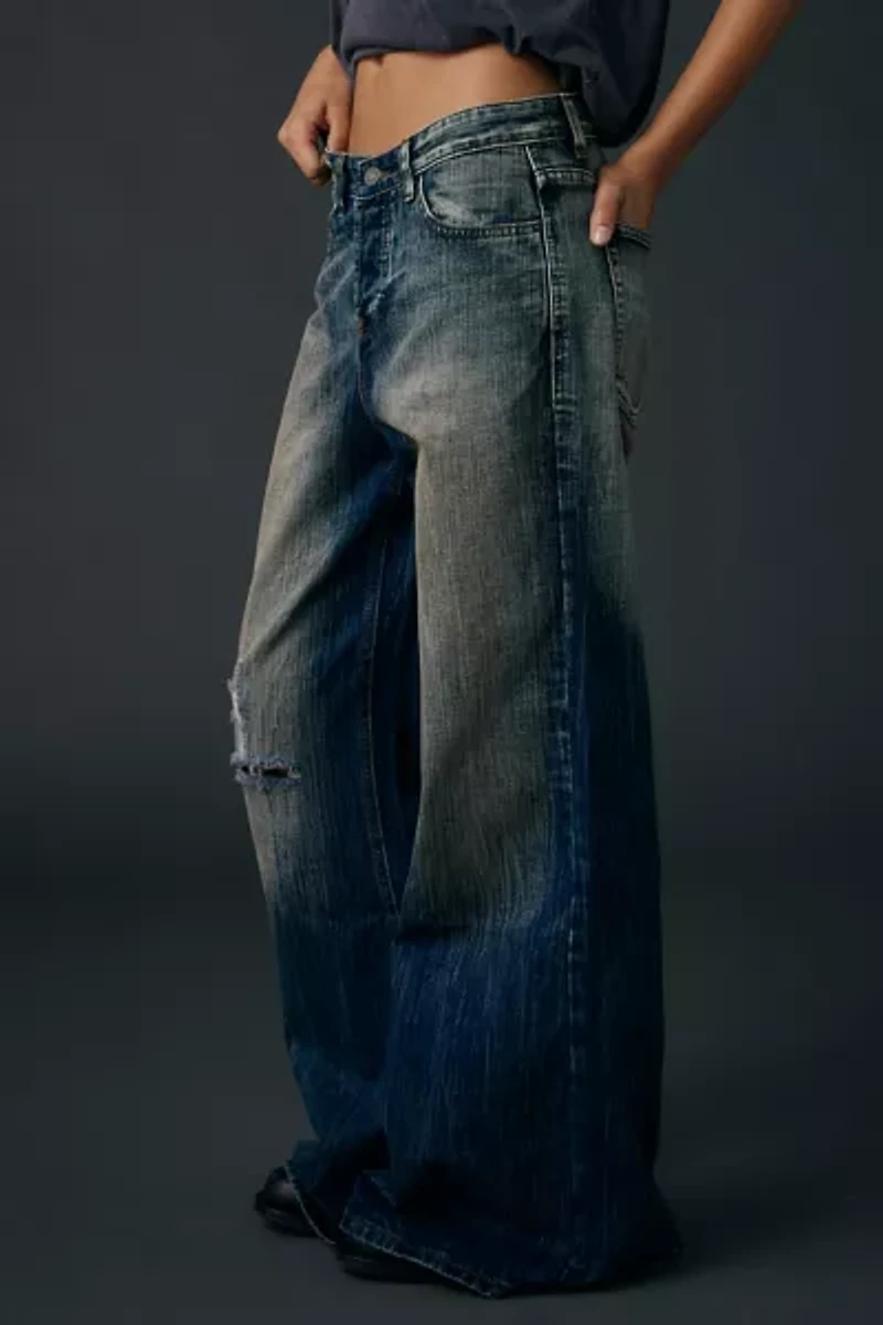 Jaded London Vortex Low-Rise Baggy Flare Jean