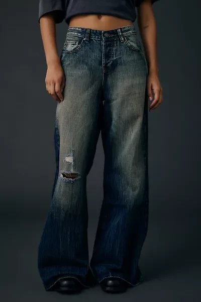 Jaded London Vortex Low-Rise Baggy Flare Jean