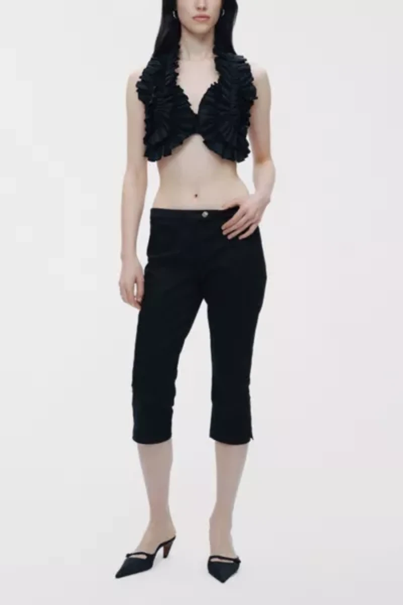 Nocturne Ruffle Halter Crop Top