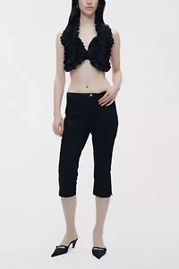 Nocturne Ruffle Halter Crop Top