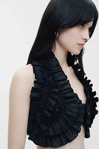 Nocturne Ruffle Halter Crop Top