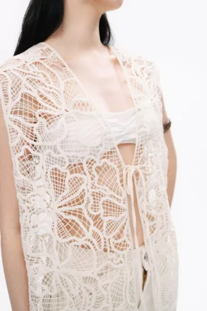Nocturne Floral Embroidered Vest