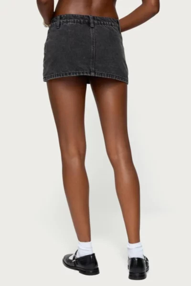 Edikted Camelia Denim Mini Skort