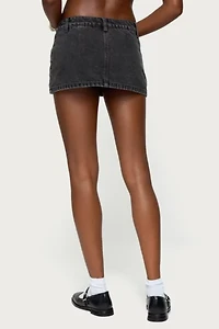Edikted Camelia Denim Mini Skort