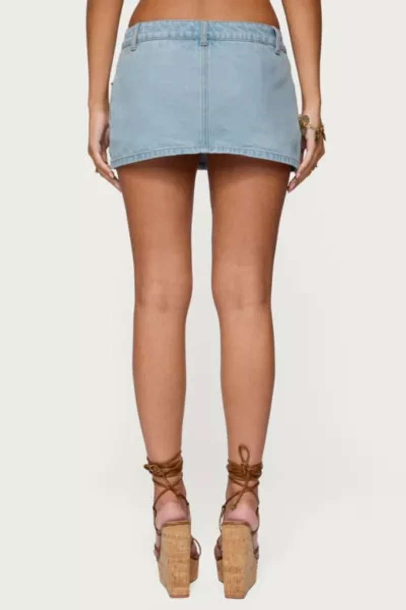 Edikted Camelia Denim Mini Skort