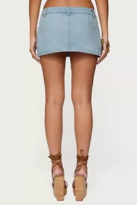 Edikted Camelia Denim Mini Skort