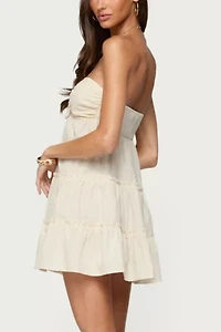 Edikted Safie Strapless Tiered Mini Dress