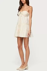Edikted Safie Strapless Tiered Mini Dress